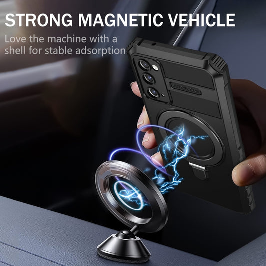 For Samsung Galaxy S20 FE MagSafe Magnetic Holder Phone Case(Black) by buy2fix