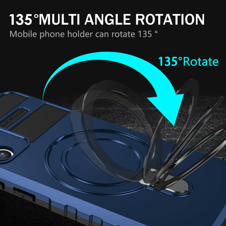 For Samsung Galaxy S21 FE 5G MagSafe Magnetic Holder Phone Case(Blue) by buy2fix