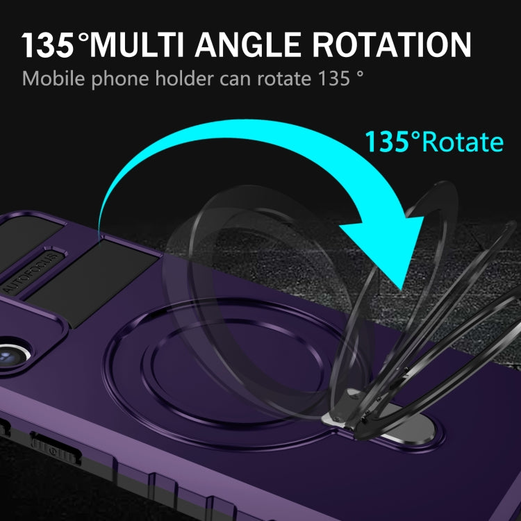 For Samsung Galaxy S21 FE 5G MagSafe Magnetic Holder Phone Case(Purple) by buy2fix