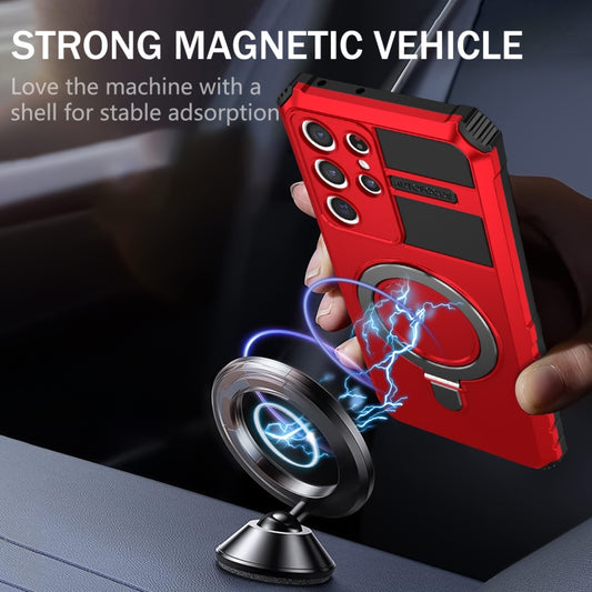 For Samsung Galaxy S21 Ultra 5G MagSafe Magnetic Holder Phone Case(Red) by buy2fix