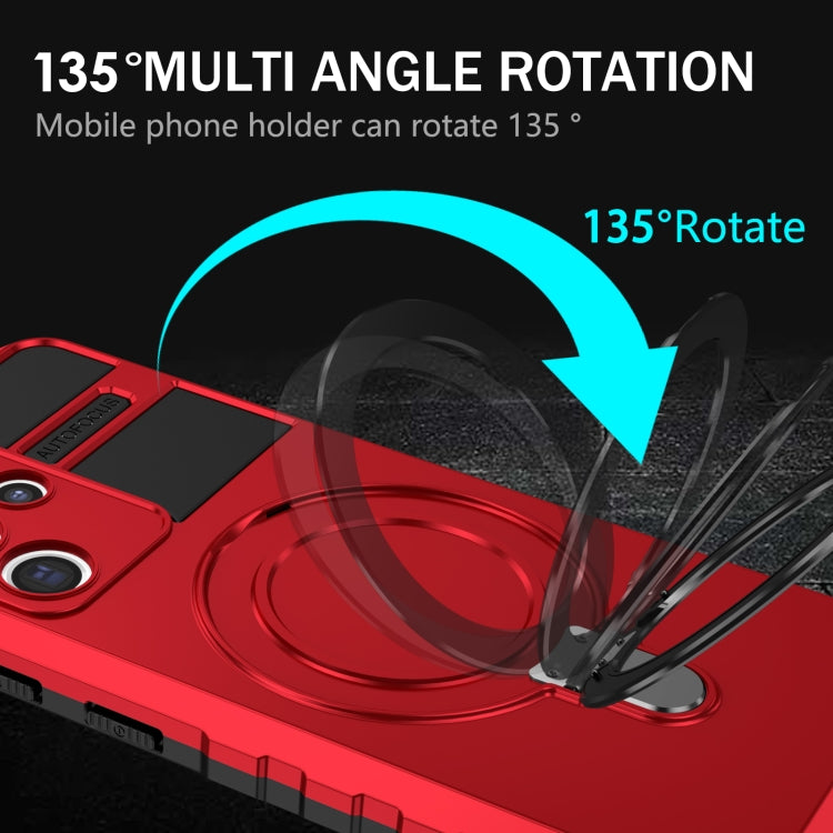 For Samsung Galaxy S21 Ultra 5G MagSafe Magnetic Holder Phone Case(Red) by buy2fix