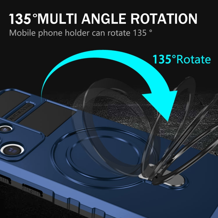 For Samsung Galaxy S21 Ultra 5G MagSafe Magnetic Holder Phone Case(Blue) by buy2fix