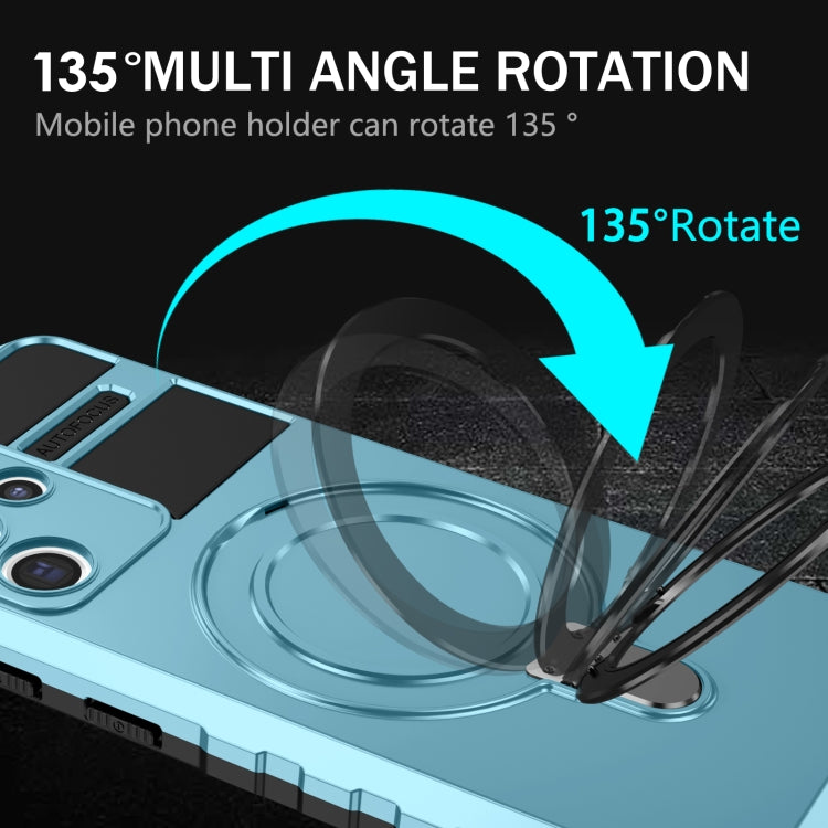 For Samsung Galaxy S21 Ultra 5G MagSafe Magnetic Holder Phone Case(Light Blue) by buy2fix