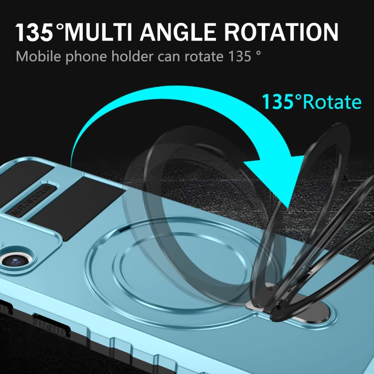 For Samsung Galaxy S21+ 5G MagSafe Magnetic Holder Phone Case(Light Blue) by buy2fix