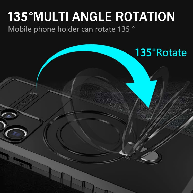 For Samsung Galaxy S22 Ultra 5G MagSafe Magnetic Holder Phone Case(Black) by buy2fix