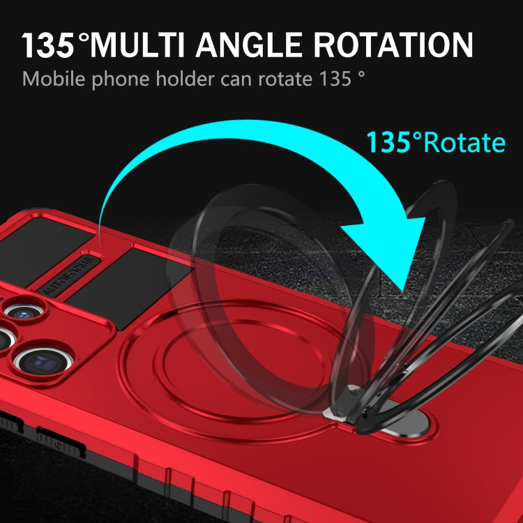 For Samsung Galaxy S22 Ultra 5G MagSafe Magnetic Holder Phone Case(Red) by buy2fix