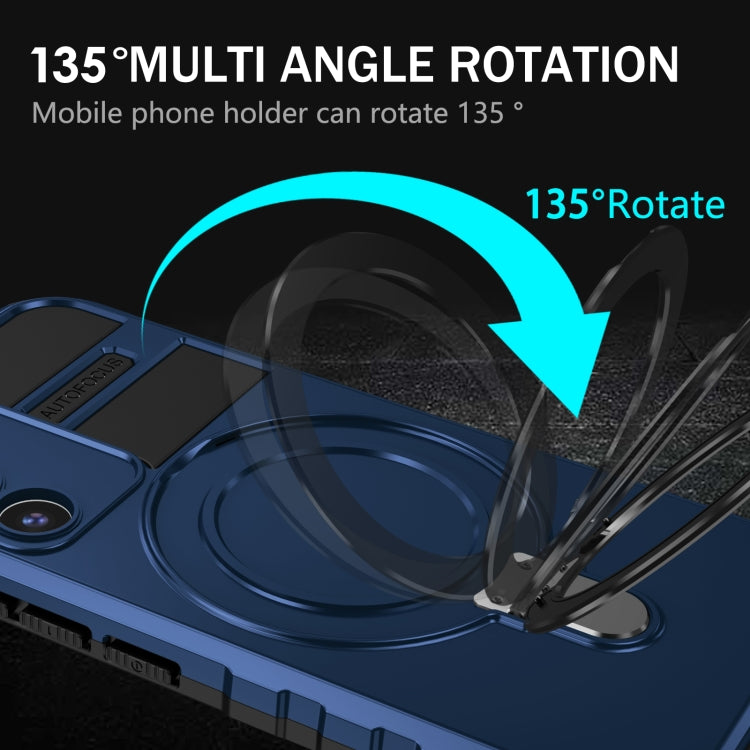 For Samsung Galaxy S22 5G MagSafe Magnetic Holder Phone Case(Blue) by buy2fix