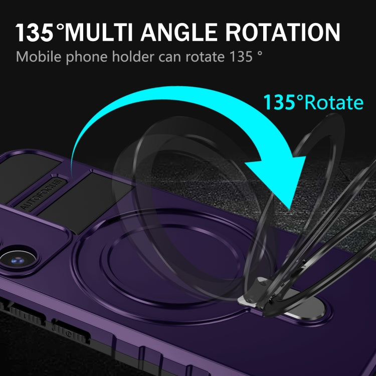 For Samsung Galaxy S22+ 5G MagSafe Magnetic Holder Phone Case(Purple) by buy2fix