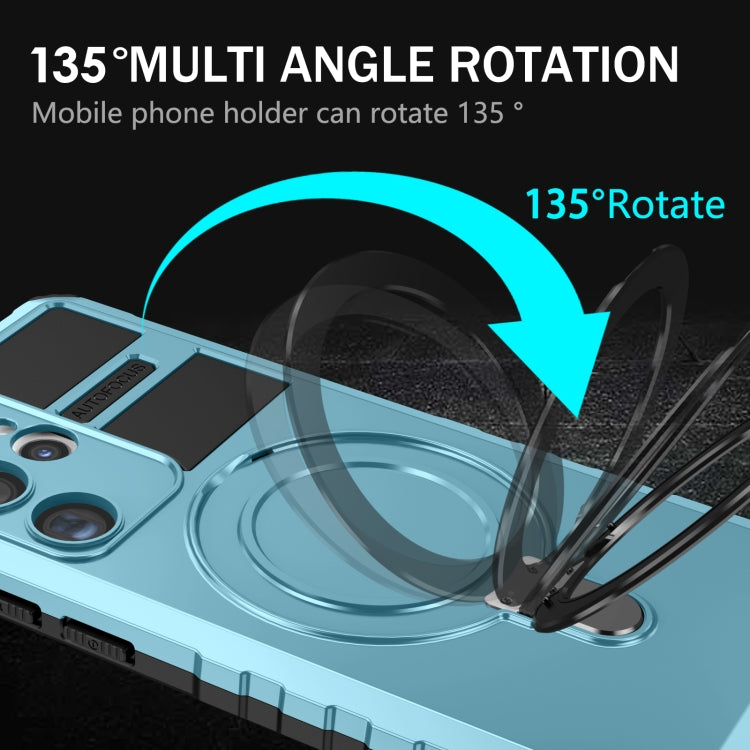 For Samsung Galaxy S23 Ultra 5G MagSafe Magnetic Holder Phone Case(Light Blue) by buy2fix