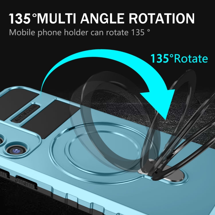 For Samsung Galaxy S23+ 5G MagSafe Magnetic Holder Phone Case(Light Blue) by buy2fix