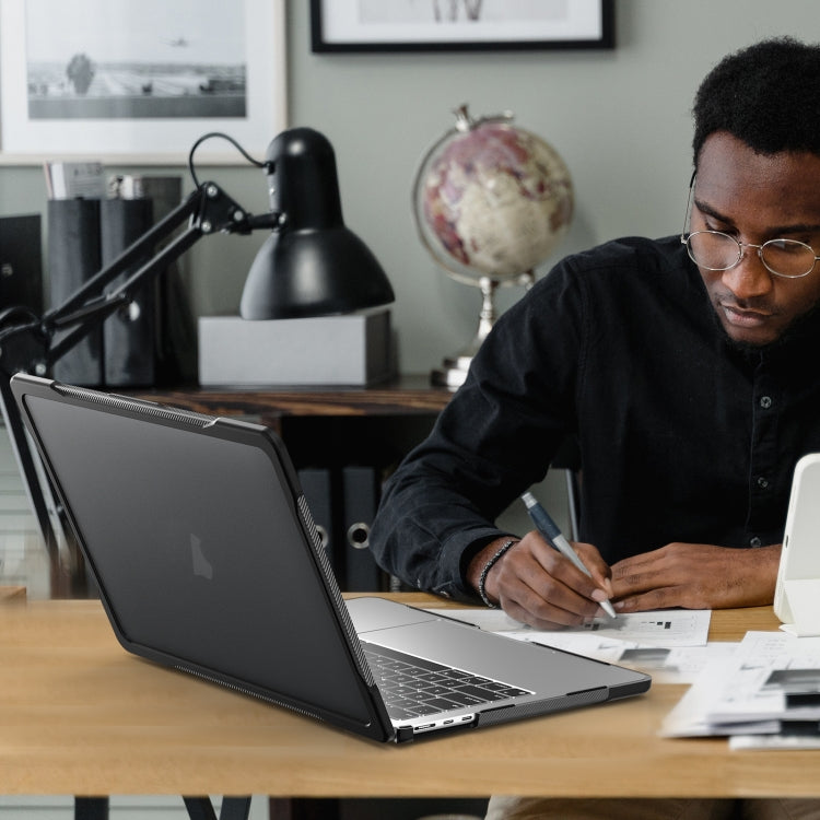 For MacBook Air 13.6 inch A2681 2022 / M3 2024 A3113 / M4 2025 A3240 Translucent Laptop Protective Case(Transparent Black) by buy2fix