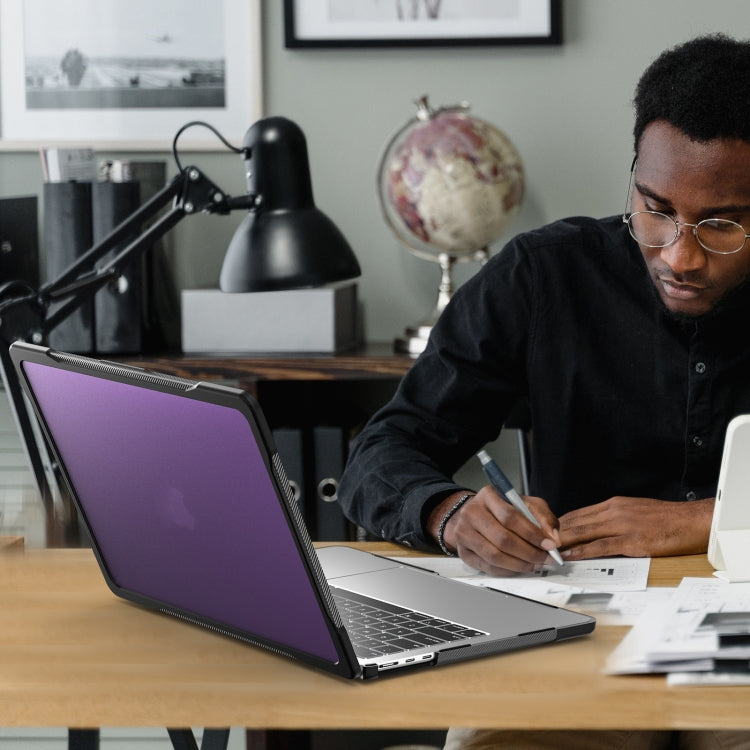 For MacBook Air 13.6 inch A2681 2022 / M3 2024 A3113 / M4 2025 A3240 Translucent Laptop Protective Case(Purple) by buy2fix