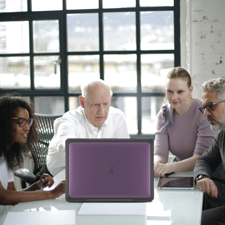 For MacBook Pro 13.3 inch A2338 Translucent Laptop Protective Case(Transparent Purple) by buy2fix