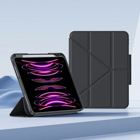 For iPad 2025 / 2022 Deformation Buckle Leather Smart Tablet Case(Black) by buy2fix