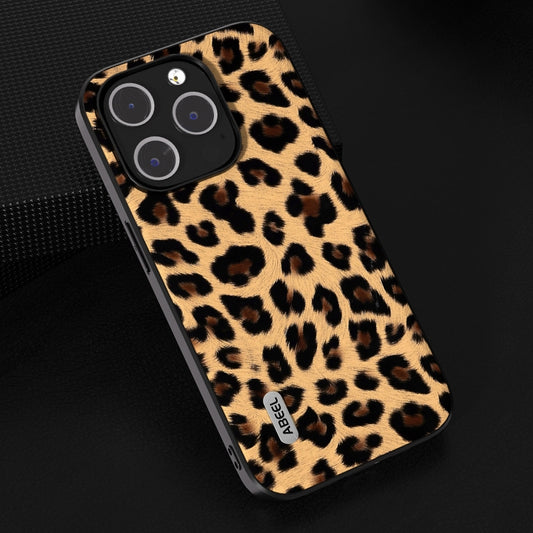 For iPhone 15 Pro ABEEL Black Edge Leopard Phone Case(Leopard Print) by buy2fix