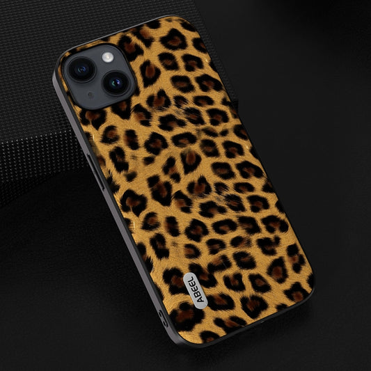 For iPhone 15 ABEEL Black Edge Leopard Phone Case(Golden Leopard) by buy2fix