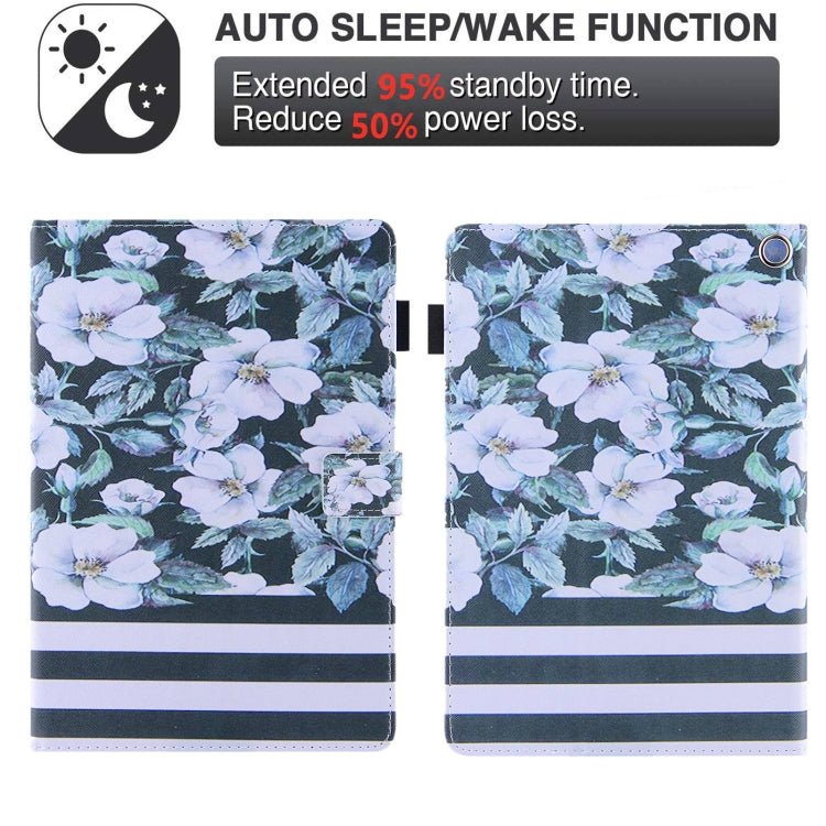 For Amazon Fire Max 11 2023 Colored Drawing Leather Smart Tablet Case(Pear Flowers) by buy2fix
