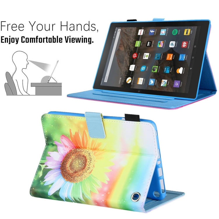 For Amazon Fire Max 11 2023 Colored Drawing Leather Smart Tablet Case(Sunflower) by buy2fix