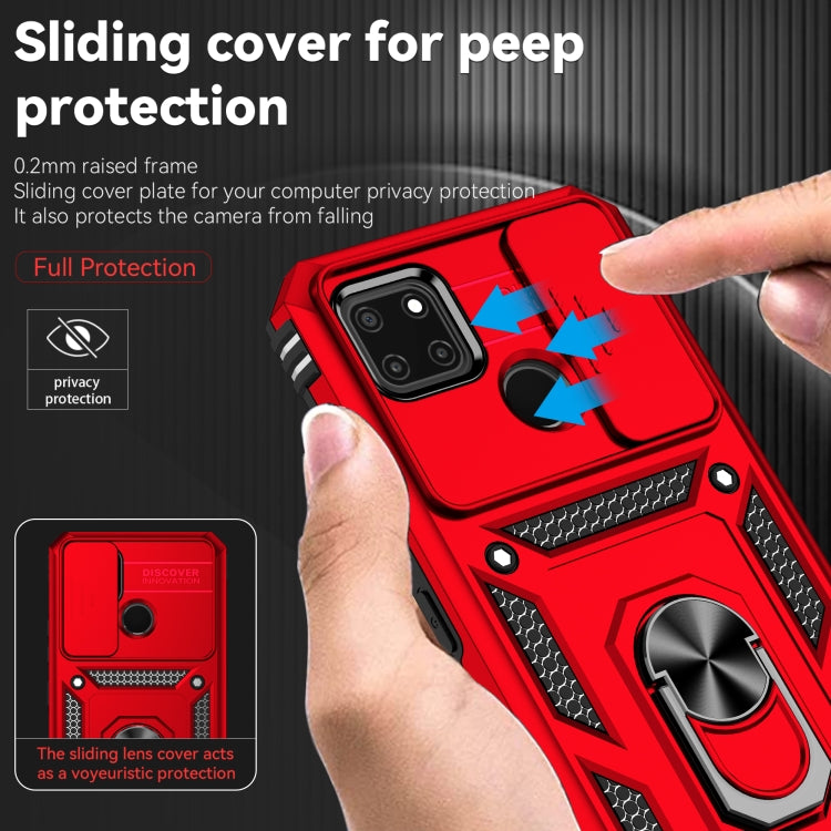 For Realme C21Y / C25Y Sliding Camshield Holder Phone Case(Red) by buy2fix
