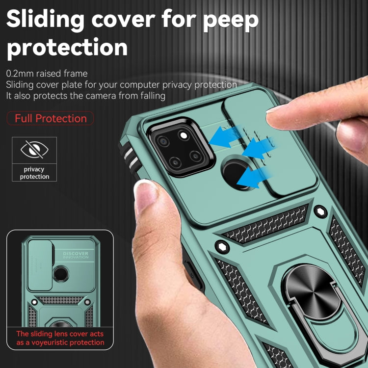 For Realme C21Y / C25Y Sliding Camshield Holder Phone Case(Dark Green) by buy2fix