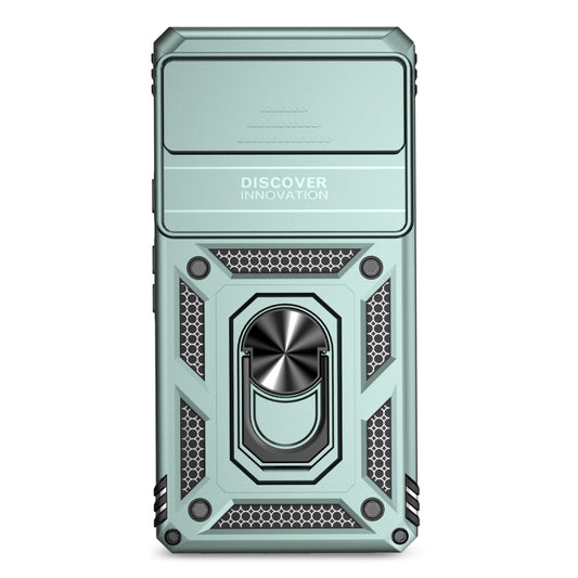 For Google Pixel 7a Sliding Camshield Holder Phone Case(Dark Green) by buy2fix