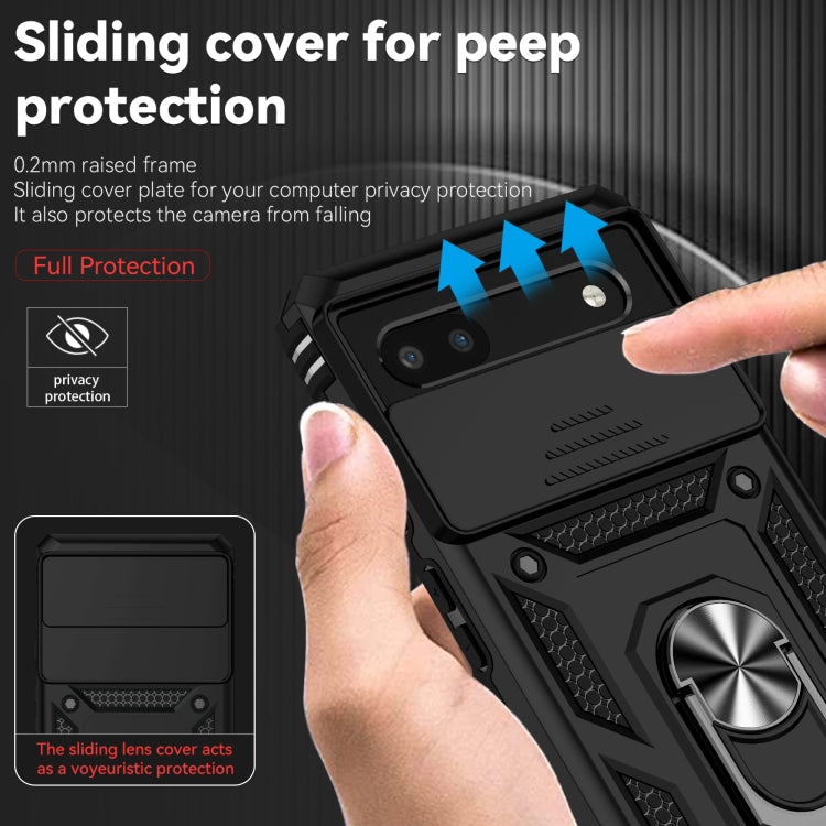 For Google Pixel 6a Sliding Camshield Holder Phone Case(Black) by buy2fix