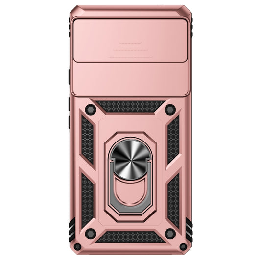 For Google Pixel 6a Sliding Camshield Holder Phone Case(Rose Gold) by buy2fix
