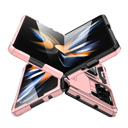 For Samsung Galaxy Z Fold5 5G Armor PC + TPU Camera Shield Phone Case(Rose Gold) by buy2fix