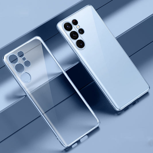 For Samsung Galaxy S23 Ultra 5G SULADA Shockproof Plating TPU Transparent Phone Case(New Blue) by SULADA