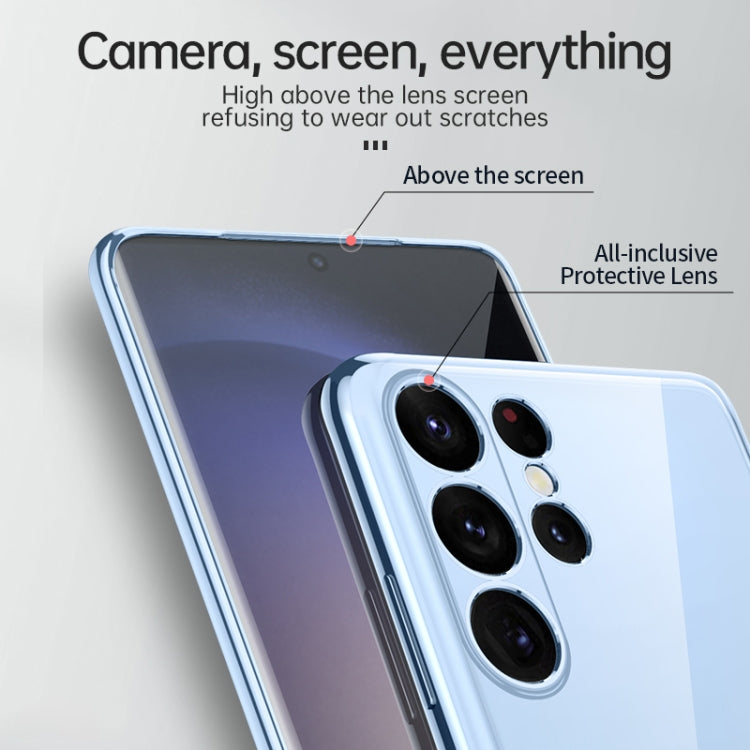 For Samsung Galaxy S23 Ultra 5G SULADA Shockproof Plating TPU Transparent Phone Case(Silver) by SULADA