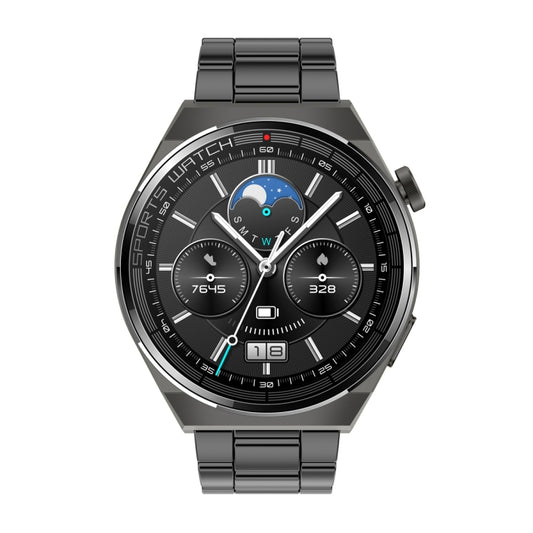 KT62 1.36 inch TFT Round Screen Smart Watch Supports Bluetooth Call/Blood Oxygen Monitoring, Strap:Steel Strap(Black) by buy2fix