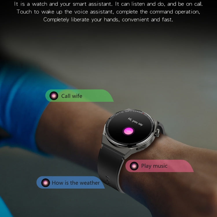 KT62 1.36 inch TFT Round Screen Smart Watch Supports Bluetooth Call/Blood Oxygen Monitoring, Strap:Silicone Strap(Silver) by buy2fix