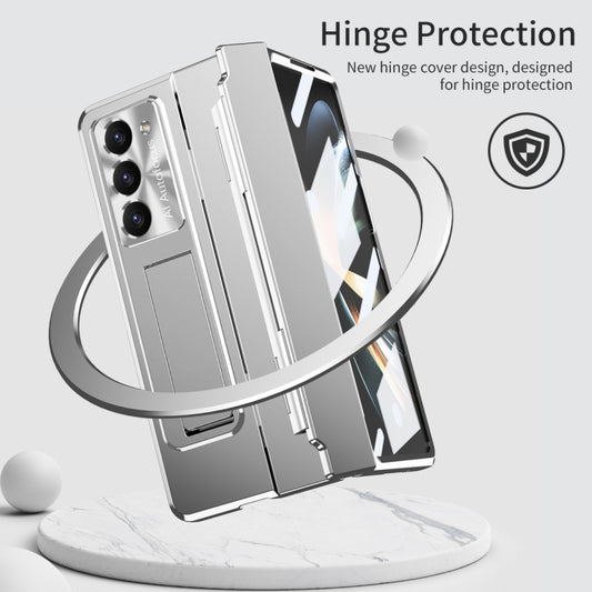For Samsung Galaxy Z Fold5 5G Integrated Folding Hinge Phone Case with Stylus(Silver) by buy2fix