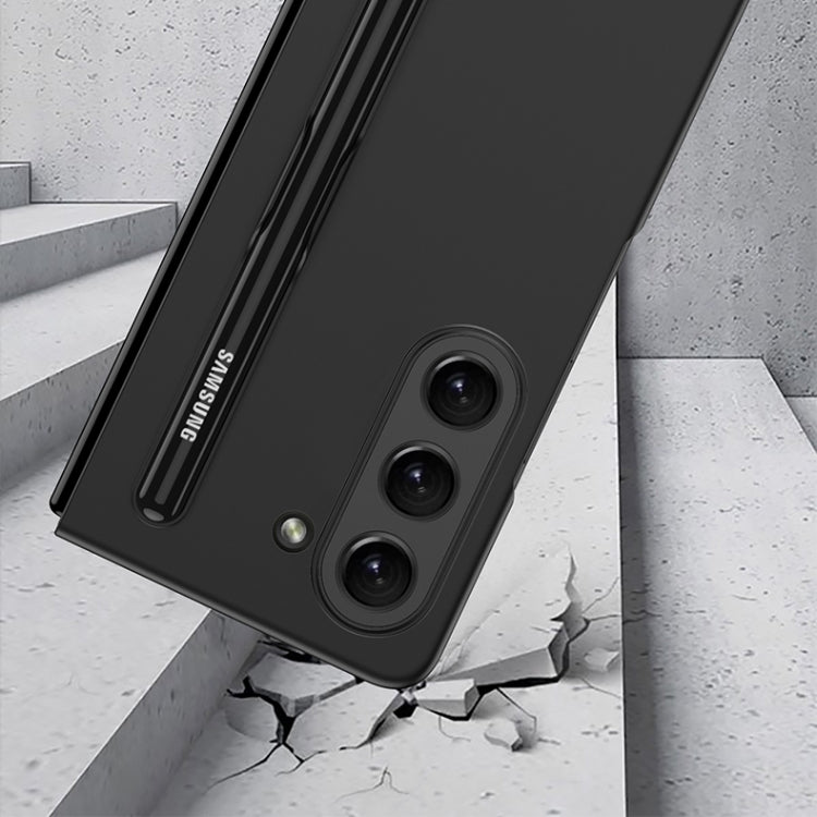 For Samsung Galaxy Z Fold5 GKK Ultra-thin Full Coverage Phone Flip Case with Pen Slot(Black) by GKK