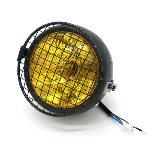 Motorcycle Reticular Retro Lamp LED Headlight Modification Accessories for Halley / Honda CG125 / Suzuki GN125(Yellow) by buy2fix