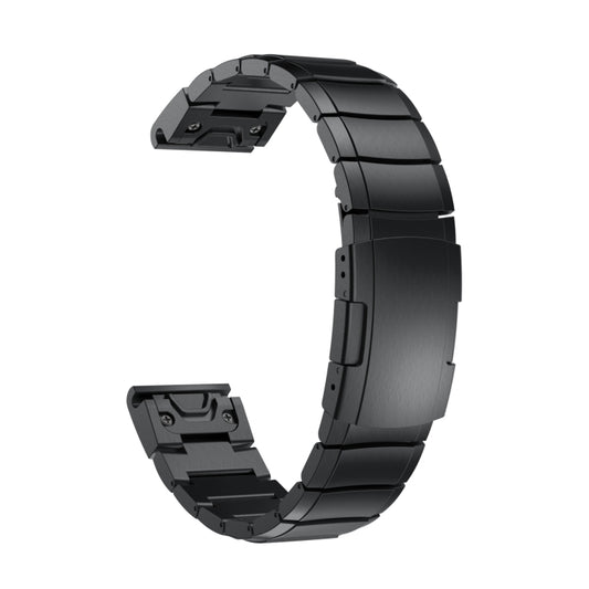 For Garmin Epix Pro 51mm Tortoise Shell Stainless Steel Watch Band(Black) by buy2fix