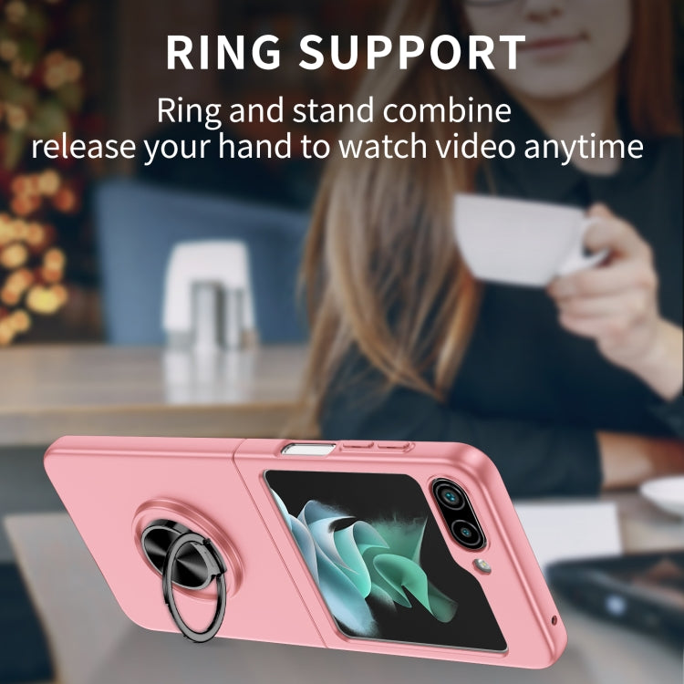 For Samsung Galaxy Z Flip5 5G Armor Ring Holder Phone Case(Pink) by buy2fix