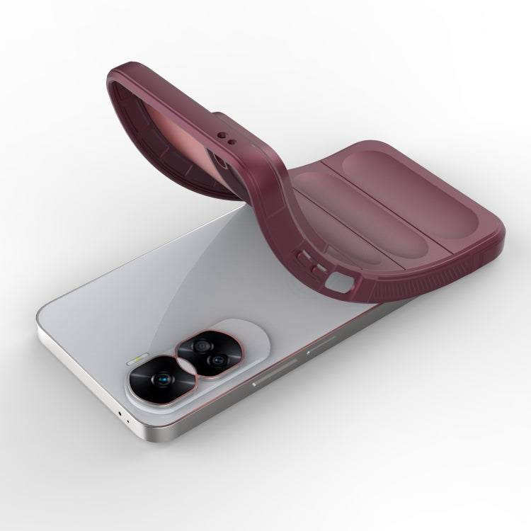 For Honor 90 Lite Magic Shield TPU + Flannel Phone Case(Wine Red) by buy2fix