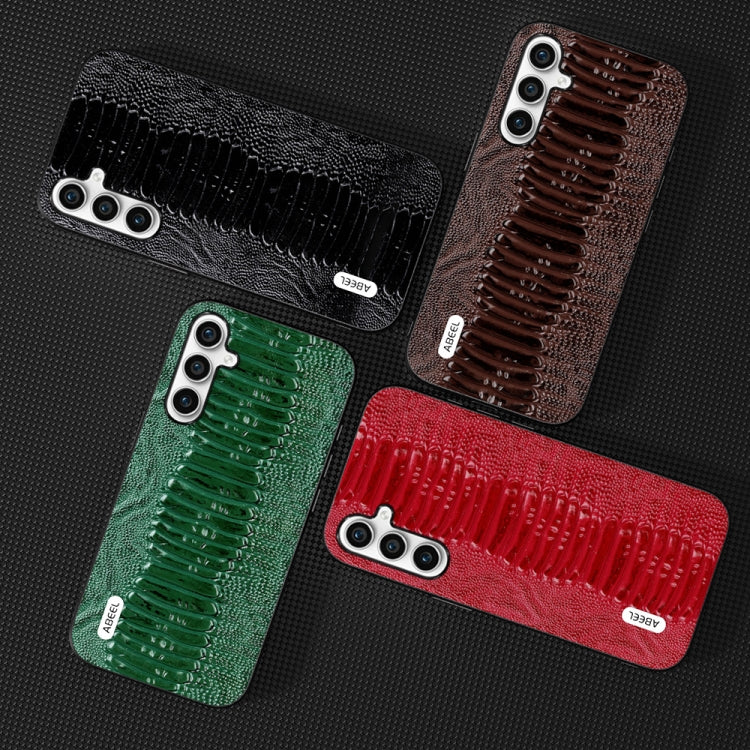 For Samsung Galaxy S23 FE 5G ABEEL Genuine Leather Weilai Series Phone Case(Green) by buy2fix
