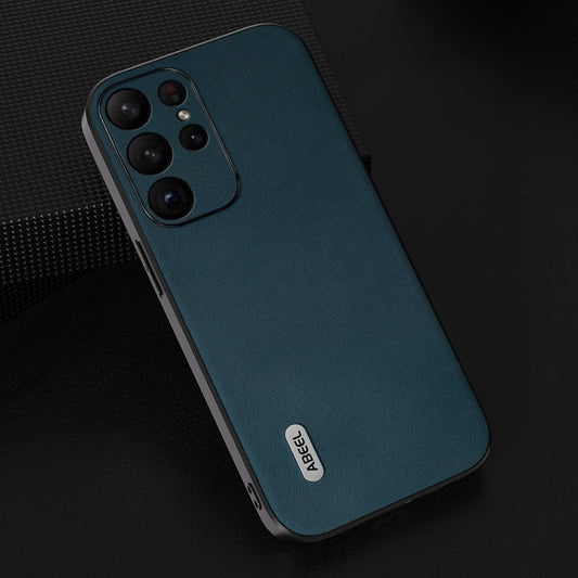 For Samsung Galaxy S23 5G ABEEL Genuine Leather Xiaoya Series Phone Case(Dark Green) by buy2fix