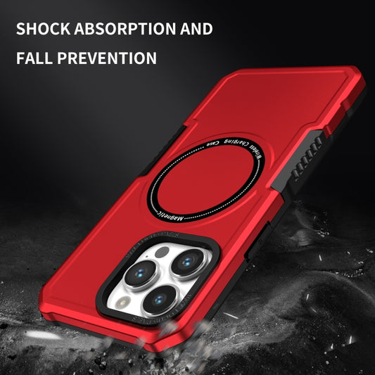 For iPhone 15 Pro Shockproof Armor MagSafe Phone Case(Red) by buy2fix