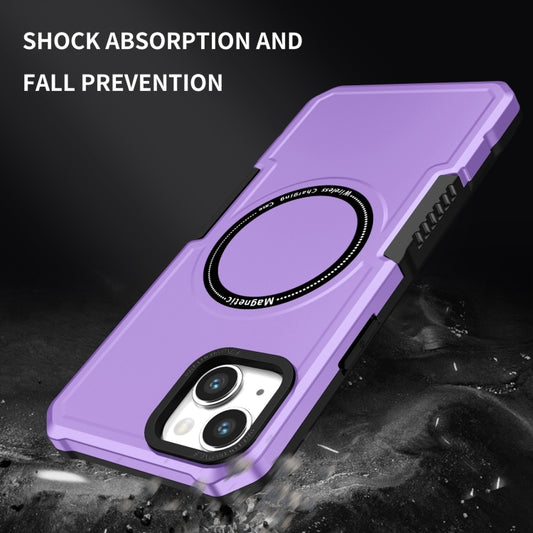 For iPhone 15 Plus Shockproof Armor MagSafe Phone Case(Purple) by buy2fix