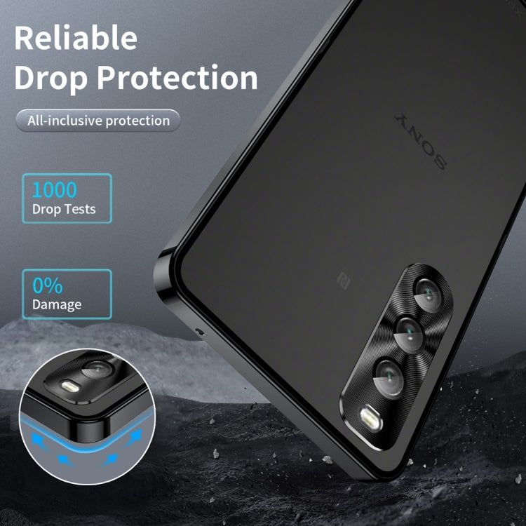 For Sony Xperia 10 V Frosted Metal MagSafe Magnetic Phone Case(Black) by buy2fix