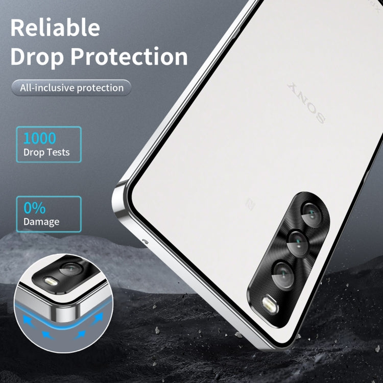 For Sony Xperia 10 IV Frosted Metal MagSafe Magnetic Phone Case(Silver) by buy2fix