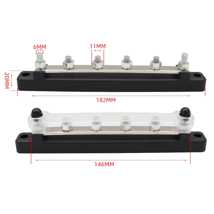 CP-3122 1 Pair 150A 48V RV Yacht Car High Current Single-row 4-way Terminal Busbar by buy2fix