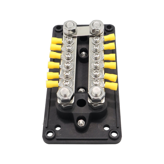 CP-3158 300A 12-48V RV Yacht Modified Double Row 12-way M6 Terminal Busbar with 12pcs Terminals by buy2fix