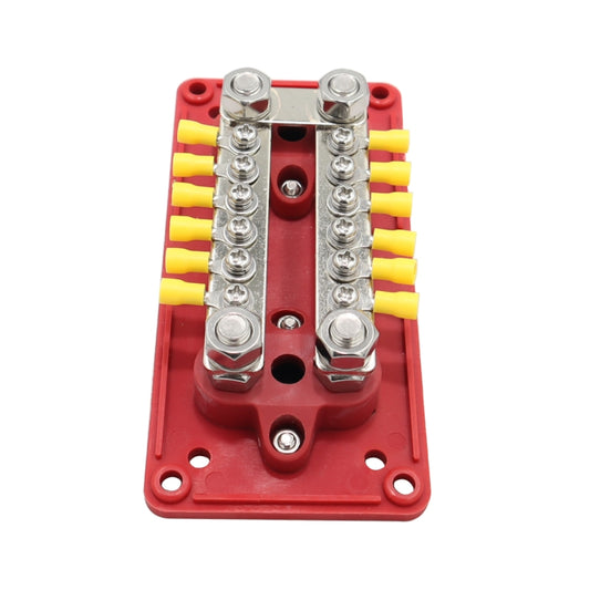 CP-3159 300A 12-48V RV Yacht Modified Double Row 12-way M6 Terminal Busbar with 12pcs Terminals by buy2fix
