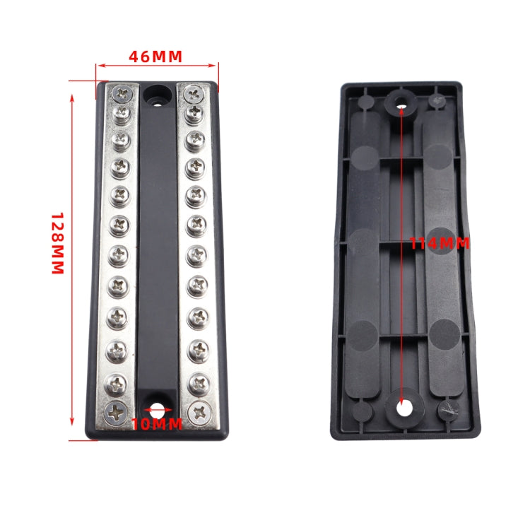 CP-4051 100A 48V RV Yacht Modified Double Row 10-way Busbar with 20pcs Terminals by buy2fix