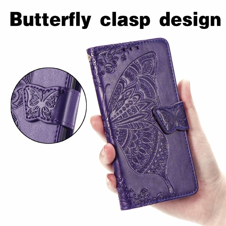 For Ulefone Note 16 Pro Butterfly Love Flower Embossed Leather Phone Case(Dark Purple) by buy2fix