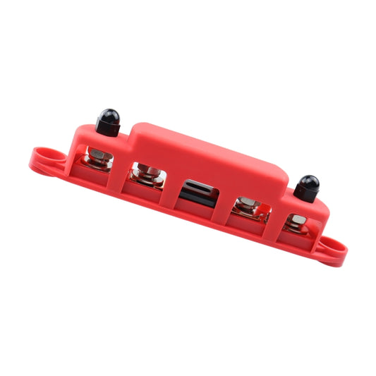 CP-4124-02 RV Yacht M8 Single Row 4-way Power Distribution Block Busbar with Cover with 300A Fuse by buy2fix